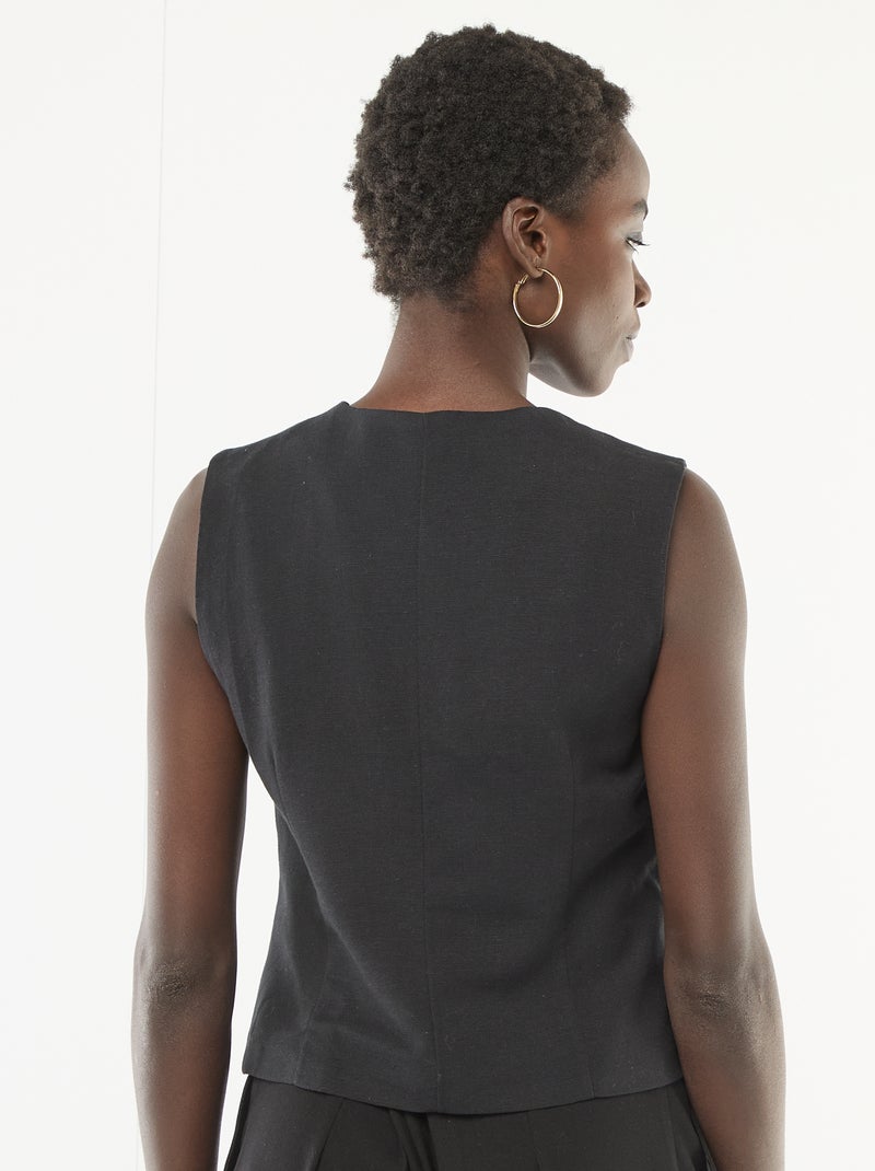 Getailleerde blazer met goudkleurige knopen Zwart - Kiabi