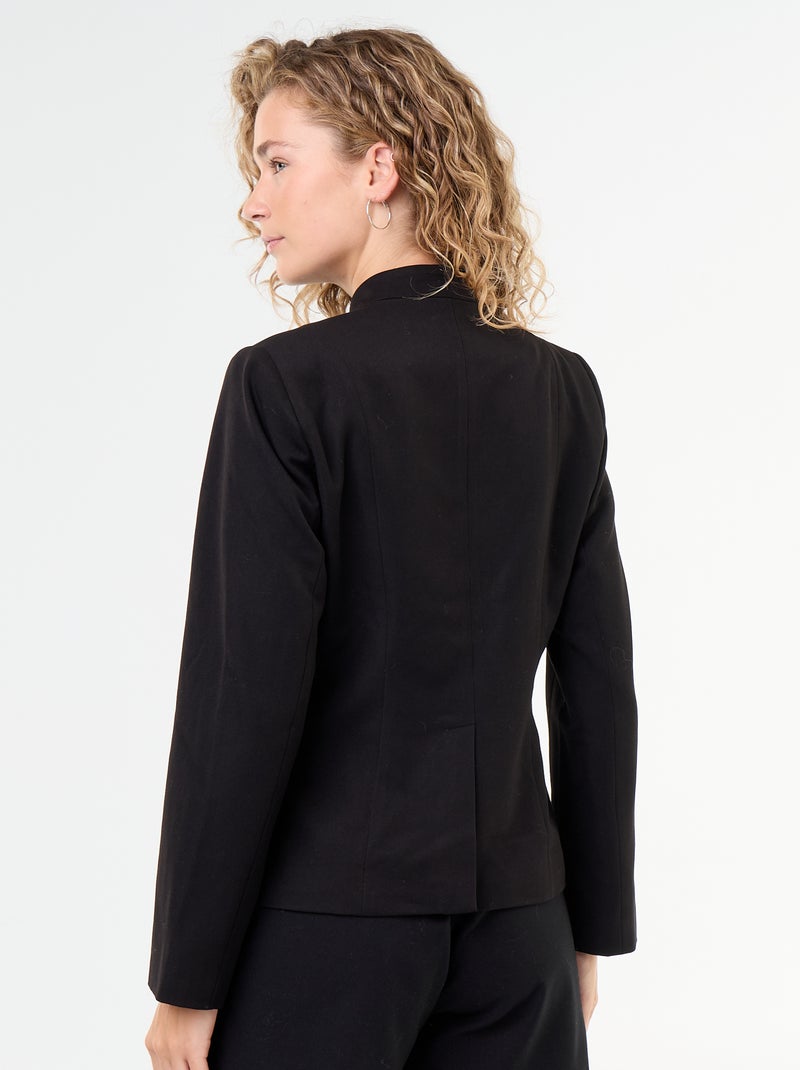 Getailleerde blazer met mandarijnsluiting Zwart - Kiabi