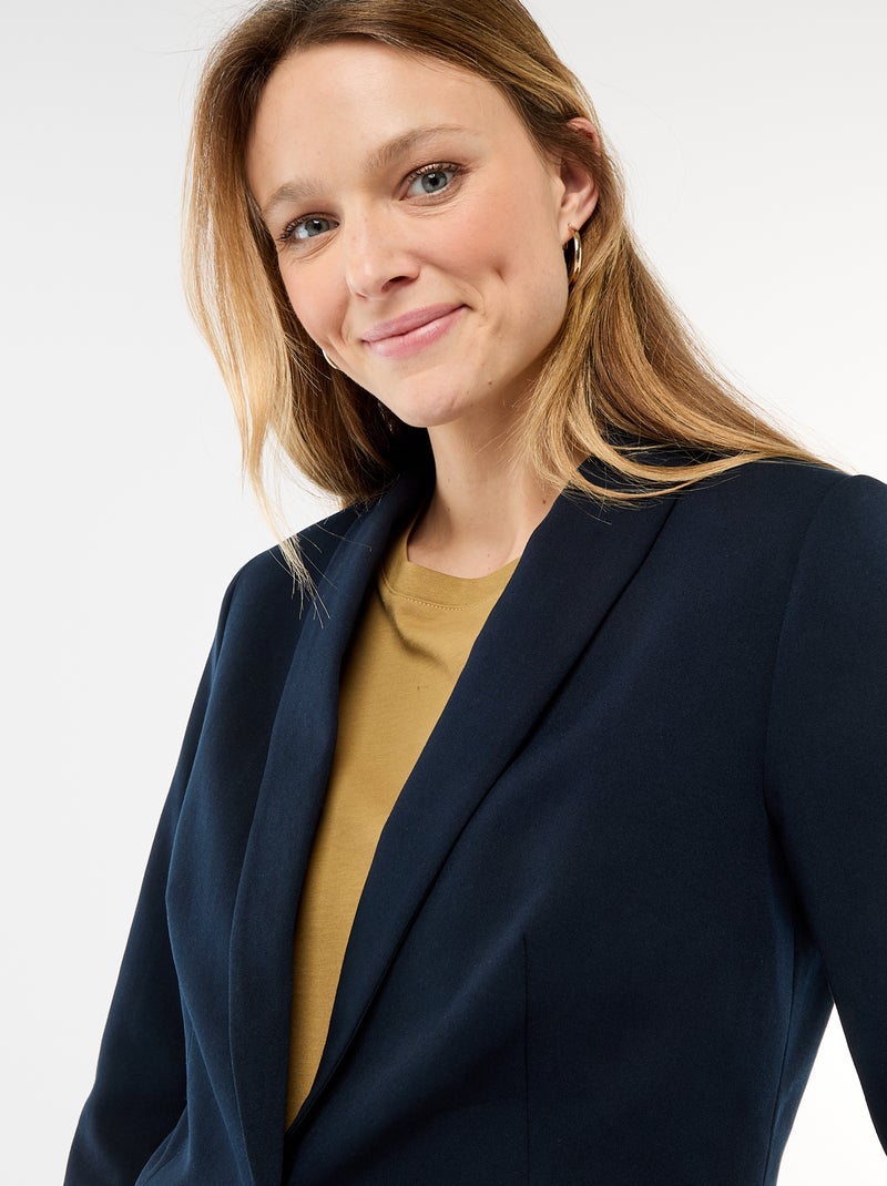 Getailleerde blazer met sjaalkraag Blauw - Kiabi