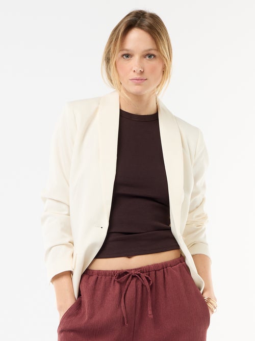 Getailleerde blazer met sjaalkraag - Kiabi