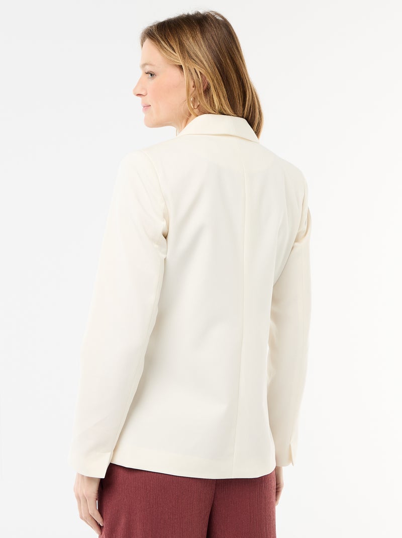 Getailleerde blazer met sjaalkraag Wit - Kiabi