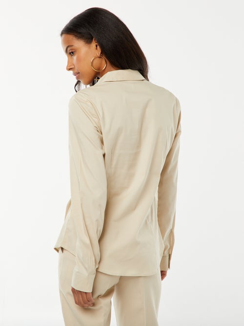 Getailleerde blouse met Italiaanse kraag - Kiabi