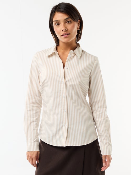 Getailleerde blouse met Italiaanse kraag - Kiabi