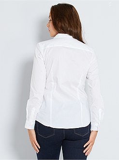 Getailleerde blouse van stretch katoen - Kiabi