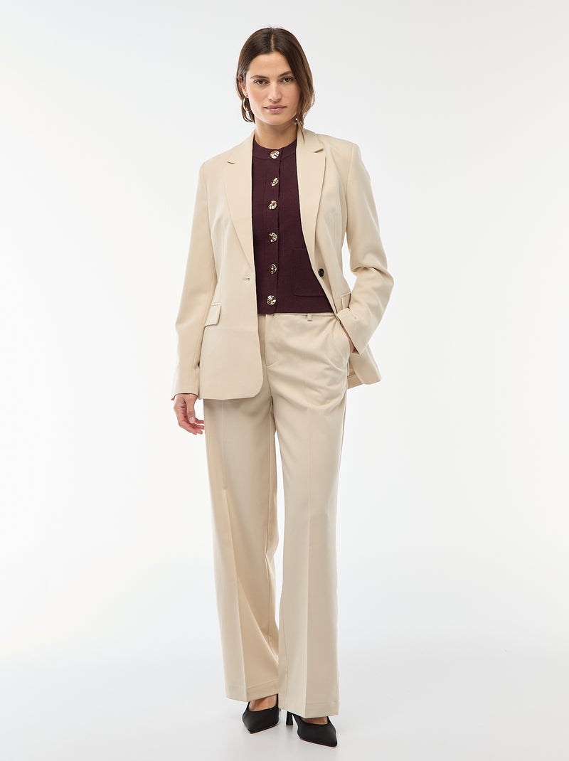 Getailleerde, effen blazer Biege - Kiabi