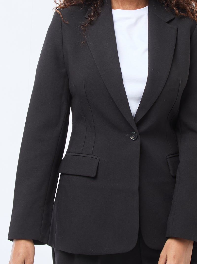 Getailleerde, effen blazer zwart - Kiabi