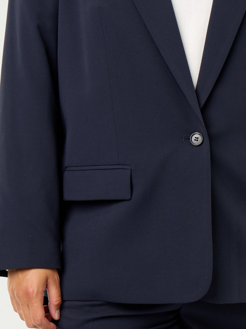 Getailleerde lange jas Blauw - Kiabi