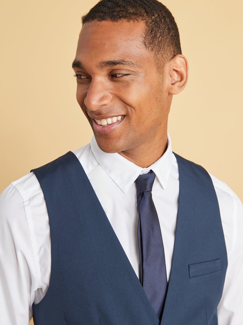 Getextureerde, effen stropdas Blauw - Kiabi