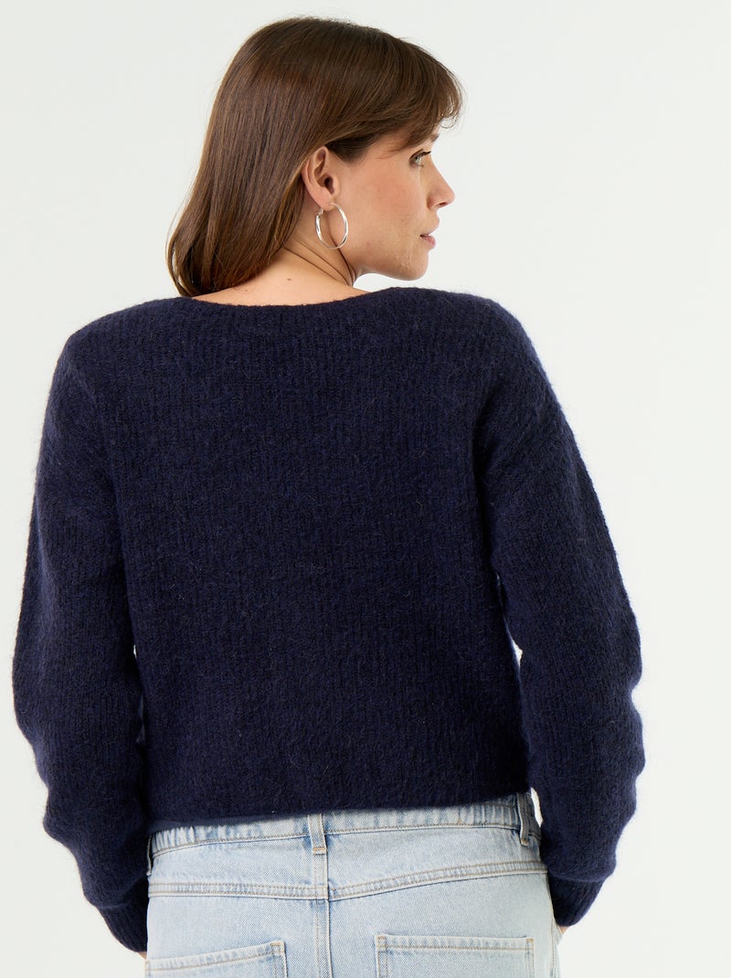 Getwiste cropped zwangerschapstrui Blauw - Kiabi