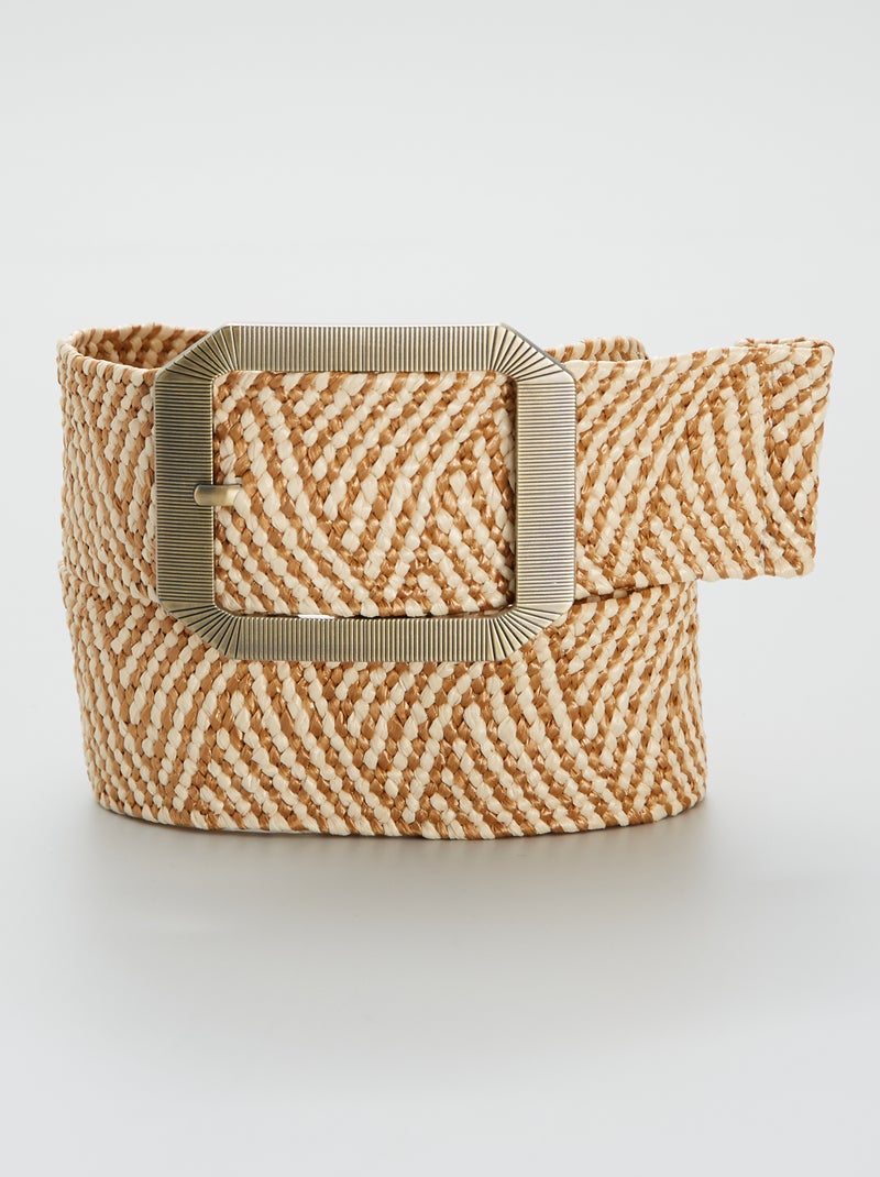 Gevlochten middellange riem Beige - Kiabi