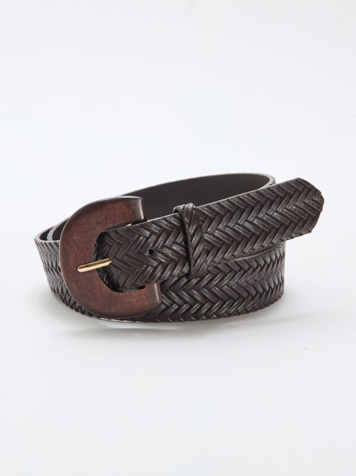 Gevlochten riem met houten gesp - Kiabi