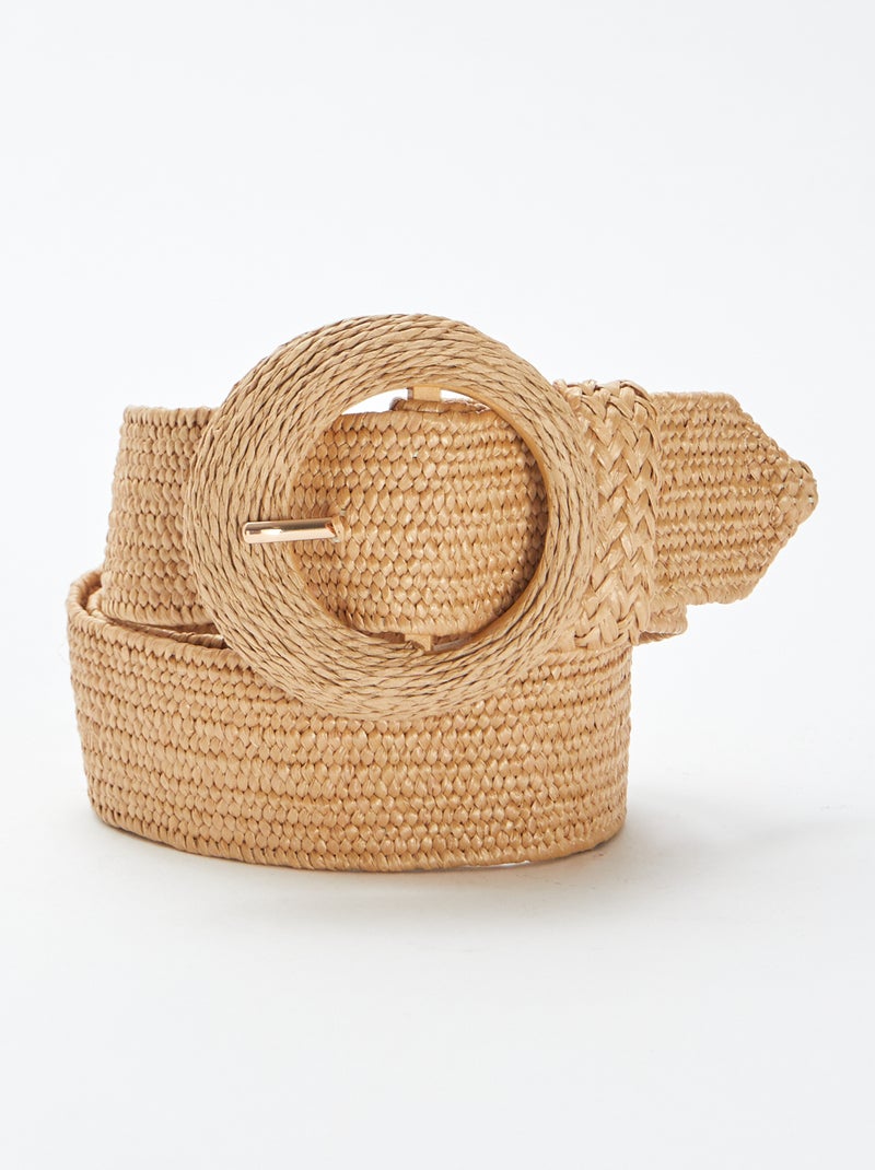 Gevlochten riem met stro-effect BIEGE - Kiabi