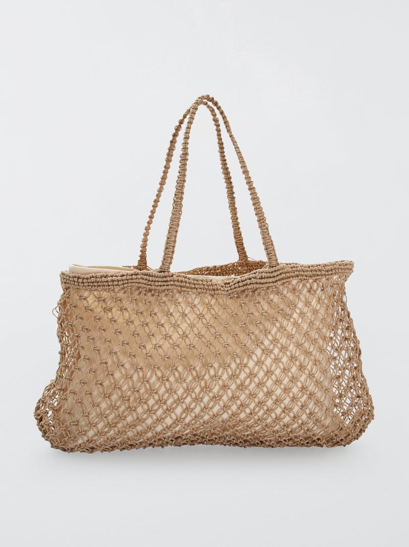Gevlochten shopper Beige - Kiabi