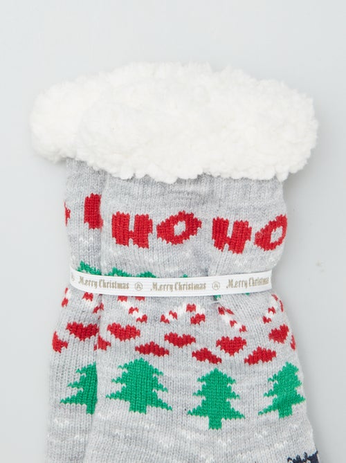 Gevoerde antislipsokken met kerstmotief - Kiabi