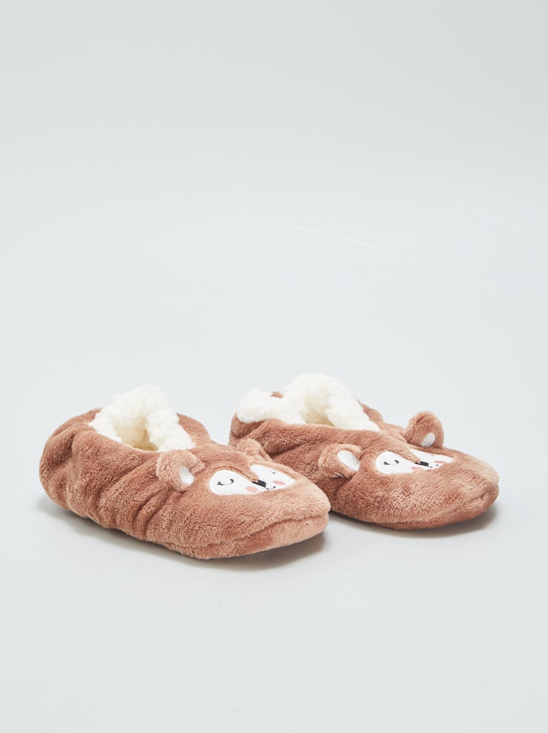 Gevoerde ballerina's BRUIN - Kiabi