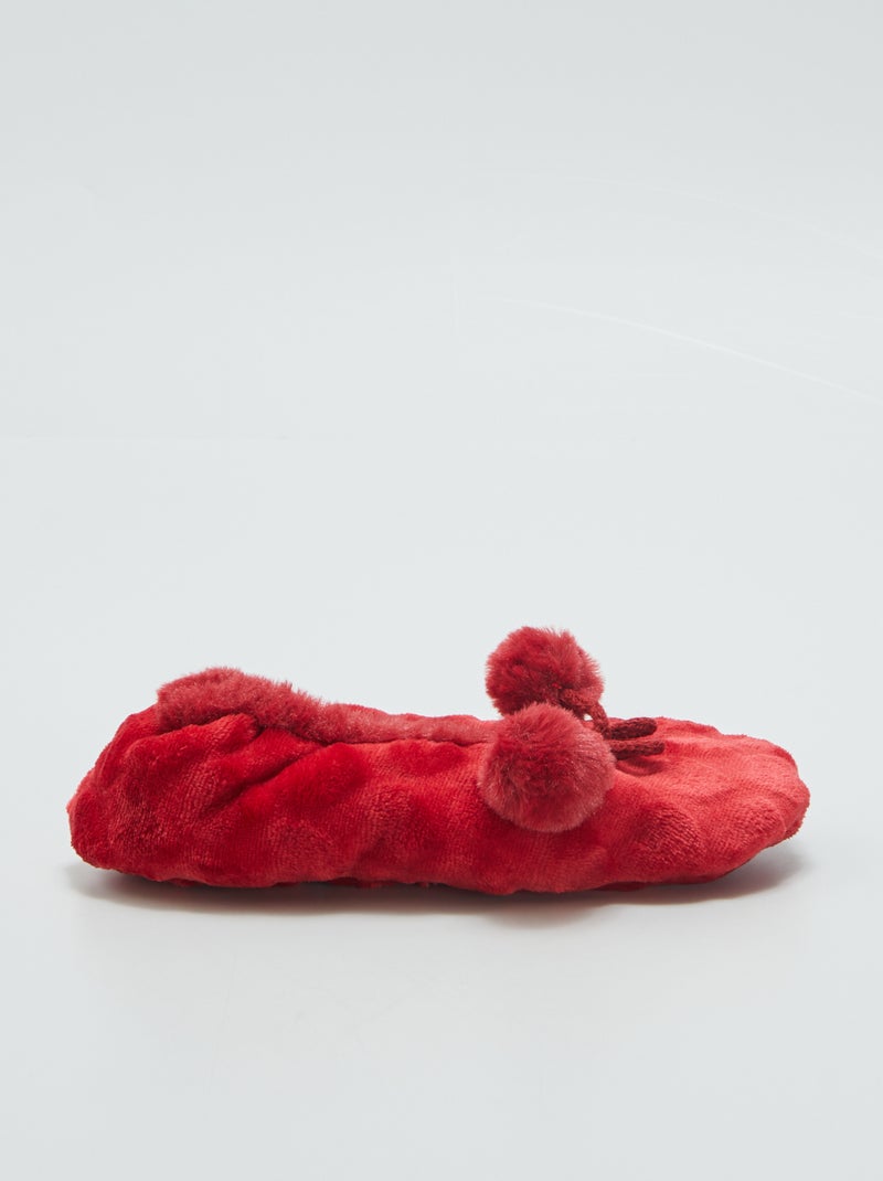 Gevoerde ballerina's ROOD - Kiabi