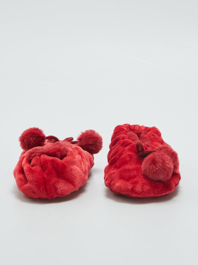 Gevoerde ballerina's ROOD - Kiabi