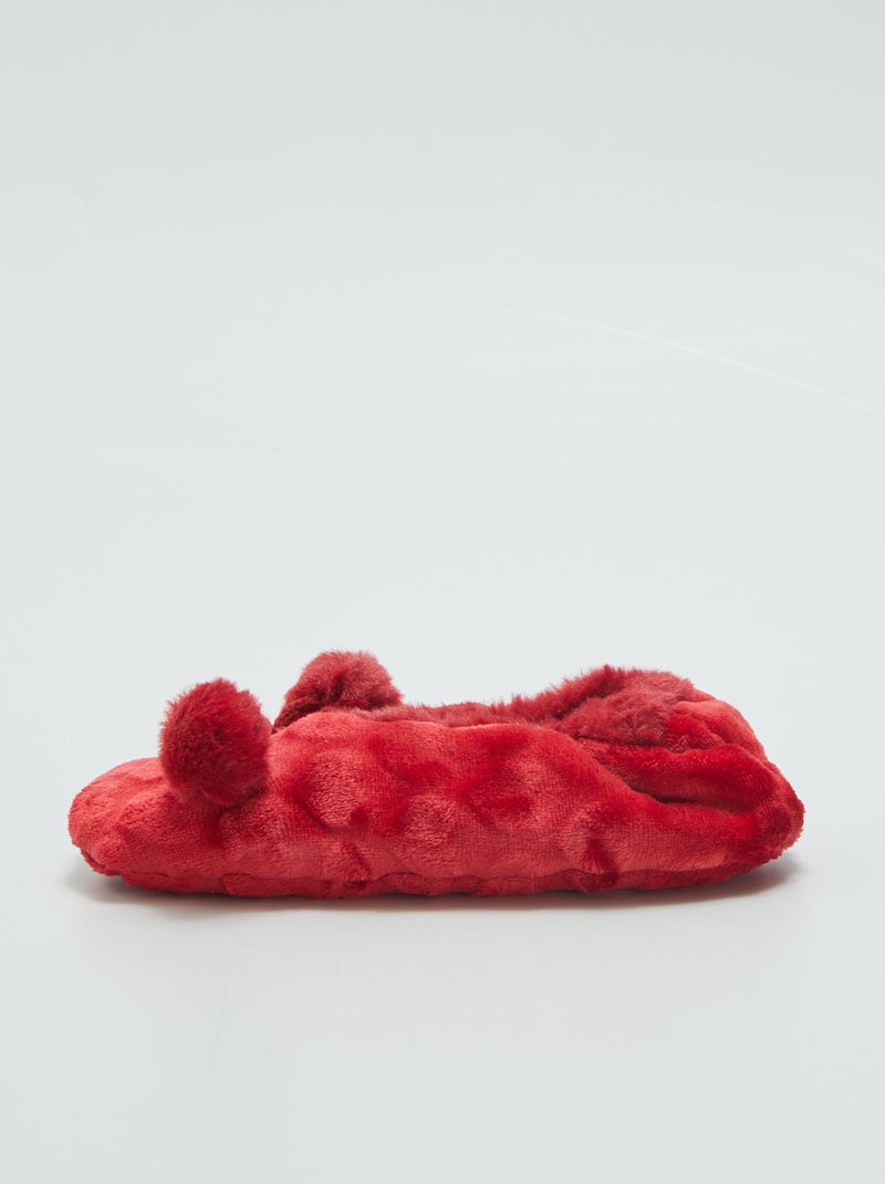 Gevoerde ballerina's ROOD - Kiabi