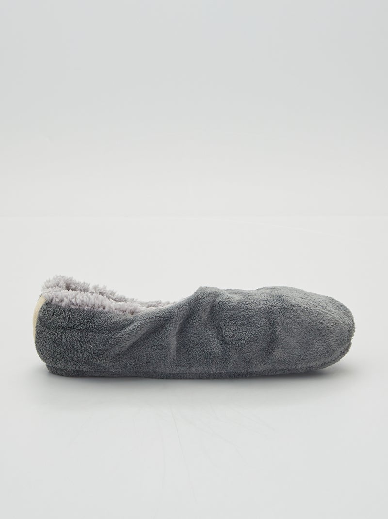 Gevoerde ballerinaslofjes grijs - Kiabi