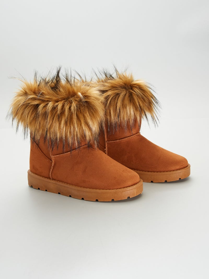 Gevoerde boots BRUIN - Kiabi