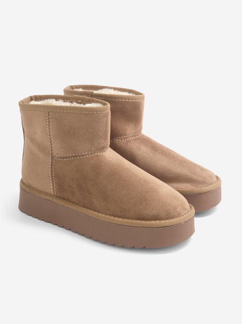 Gevoerde boots met sleehak - Kiabi