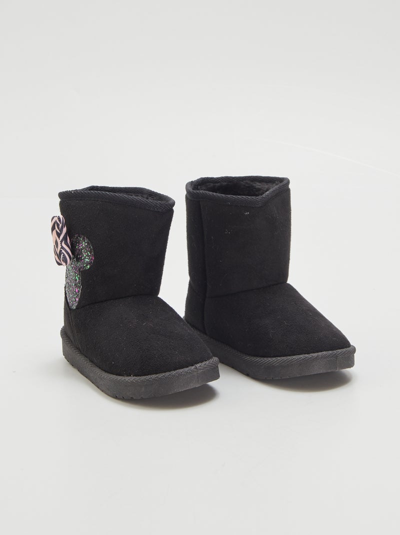 Gevoerde boots van suèdine 'Minnie' ZWART - Kiabi