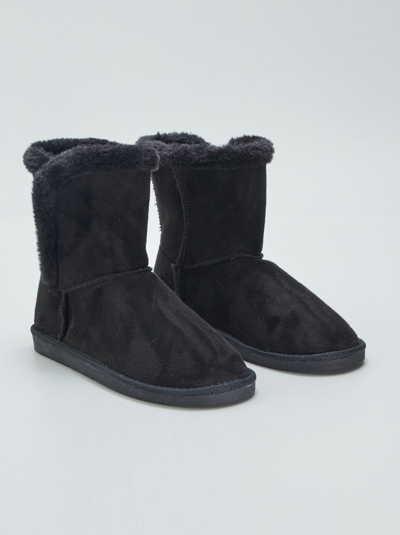 Gevoerde boots van suèdine ZWART - Kiabi