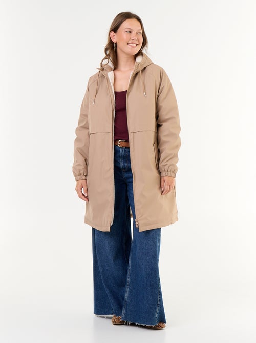 Gevoerde gummy parka met capuchon - Kiabi