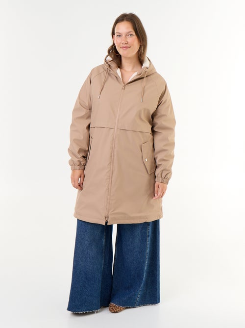 Gevoerde gummy parka met capuchon - Kiabi