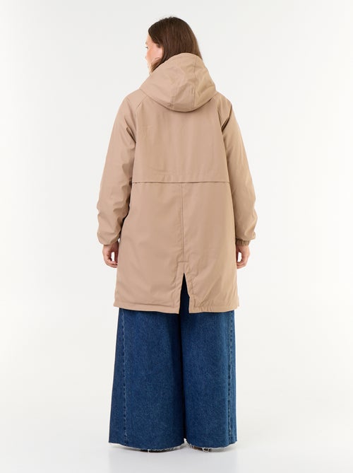 Gevoerde gummy parka met capuchon - Kiabi