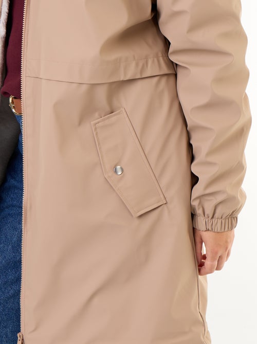Gevoerde gummy parka met capuchon - Kiabi