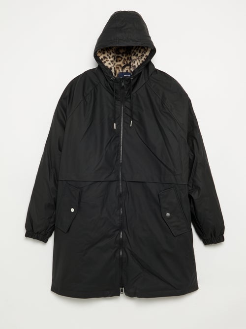 Gevoerde gummy parka met capuchon - Kiabi