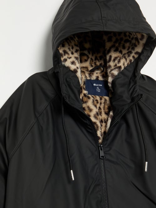 Gevoerde gummy parka met capuchon - Kiabi