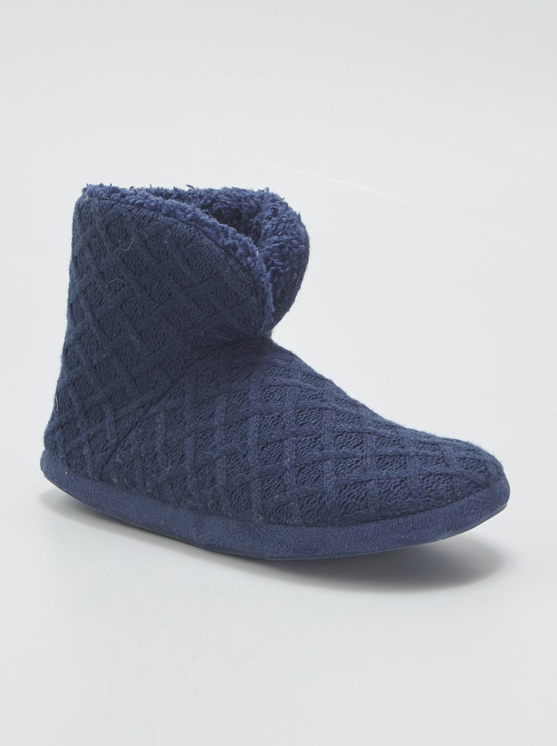 Gevoerde, hoge sloffen BLAUW - Kiabi