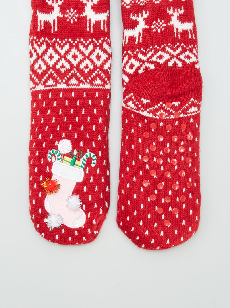 Gevoerde kerstsokken ROOD - Kiabi