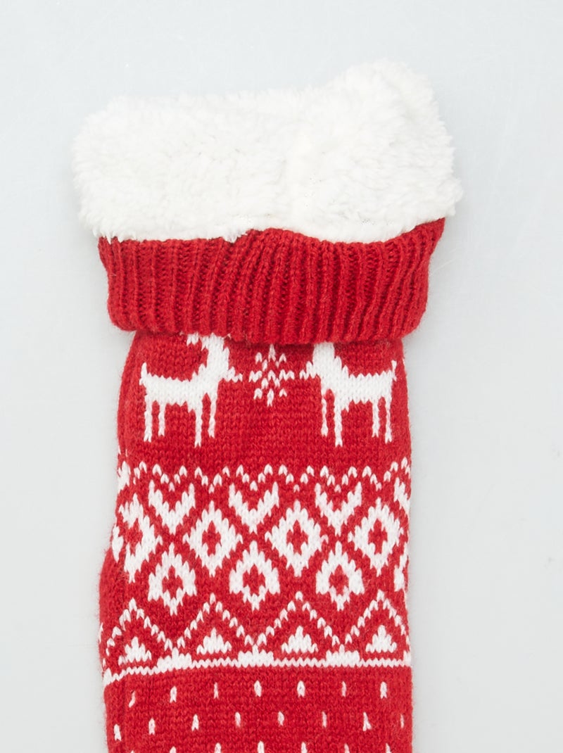 Gevoerde kerstsokken ROOD - Kiabi