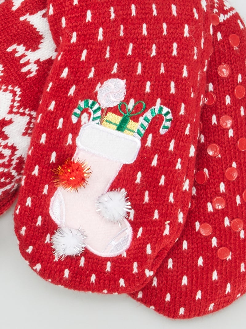 Gevoerde kerstsokken ROOD - Kiabi