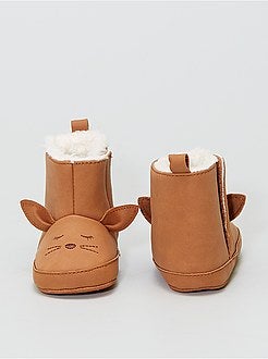 Gevoerde laarzen met konijnprint - Kiabi