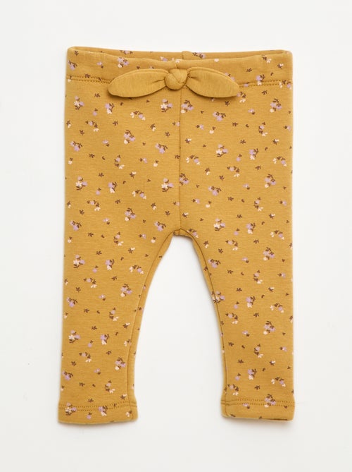 Gevoerde legging van fleece met strik - Kiabi