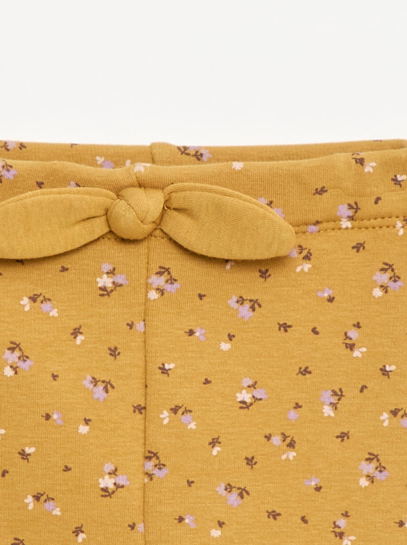 Gevoerde legging van fleece met strik Geel - Kiabi