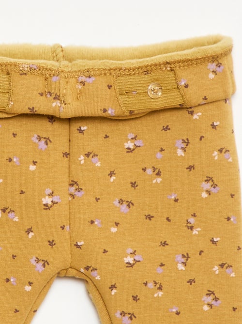 Gevoerde legging van fleece met strik - Kiabi