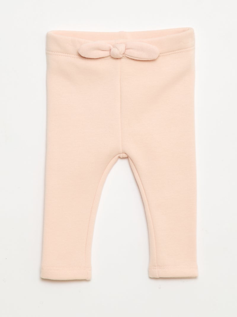 Gevoerde legging van fleece met strik Rose - Kiabi