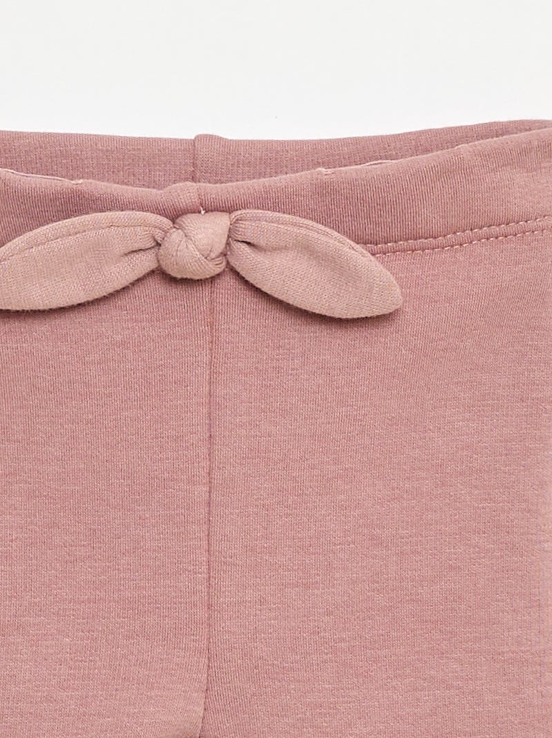 Gevoerde legging van fleece met strik Rose - Kiabi