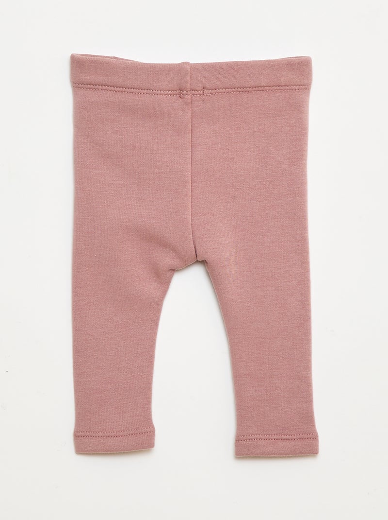 Gevoerde legging van fleece met strik Rose - Kiabi