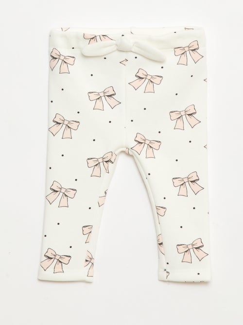 Gevoerde legging van fleece met strik - Kiabi