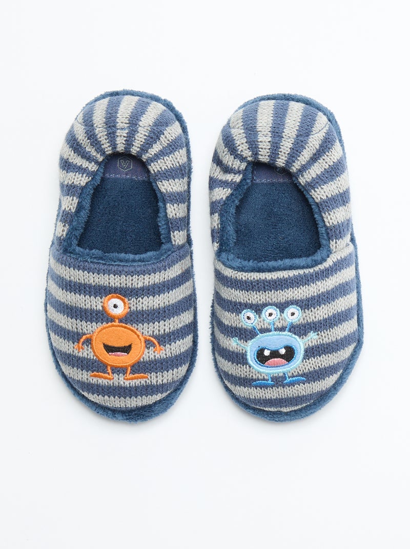 Gevoerde pantoffels Blauw - Kiabi