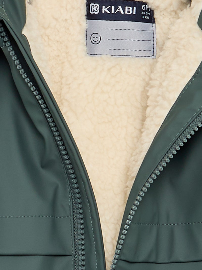 Gevoerde parka met capuchon Kaki - Kiabi