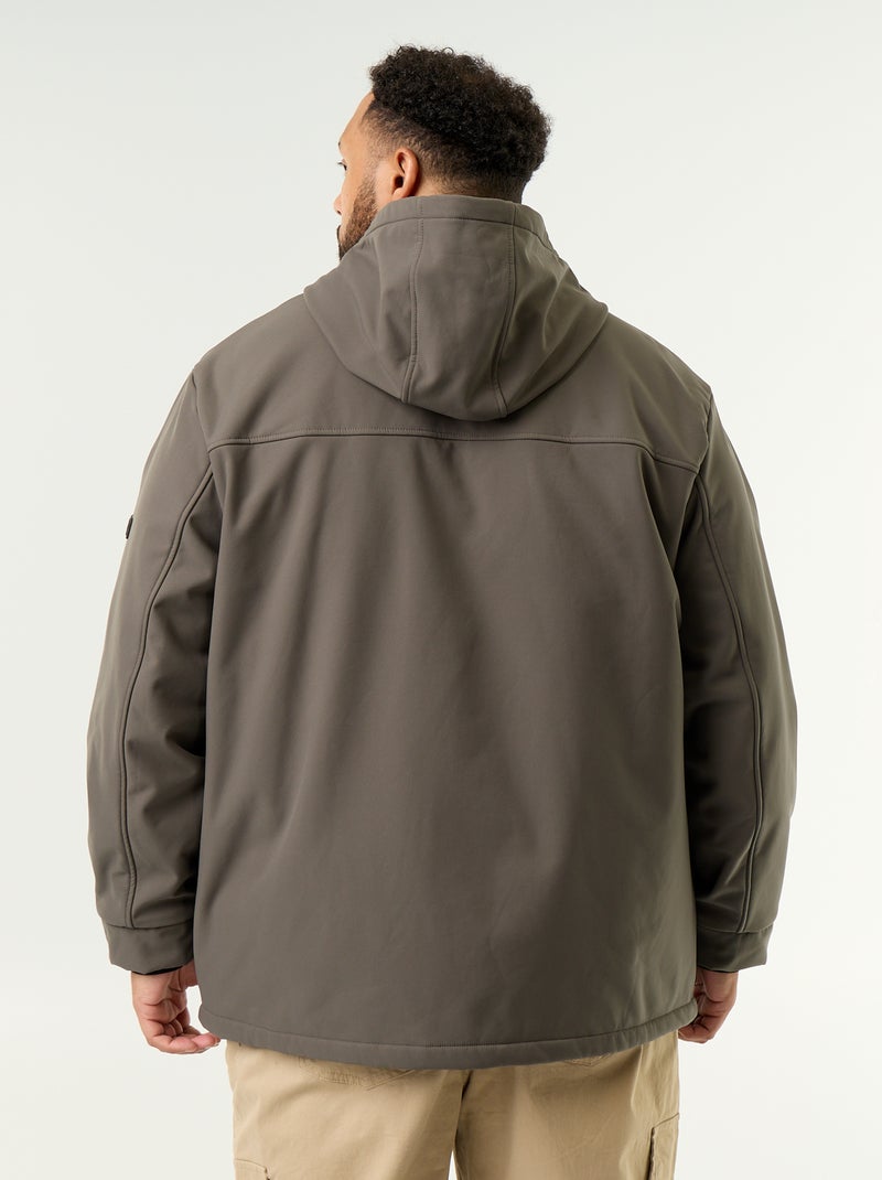 Gevoerde parka met capuchon Kaki - Kiabi