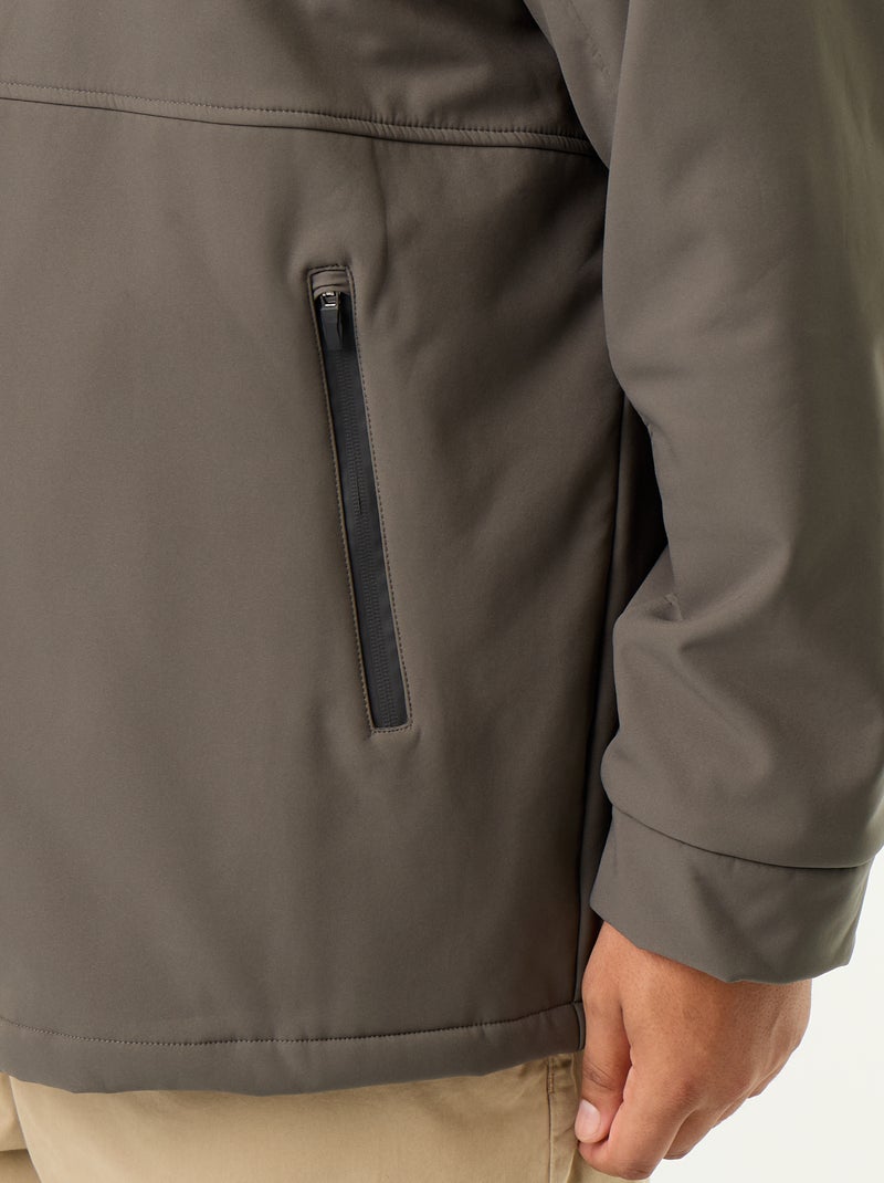 Gevoerde parka met capuchon Kaki - Kiabi