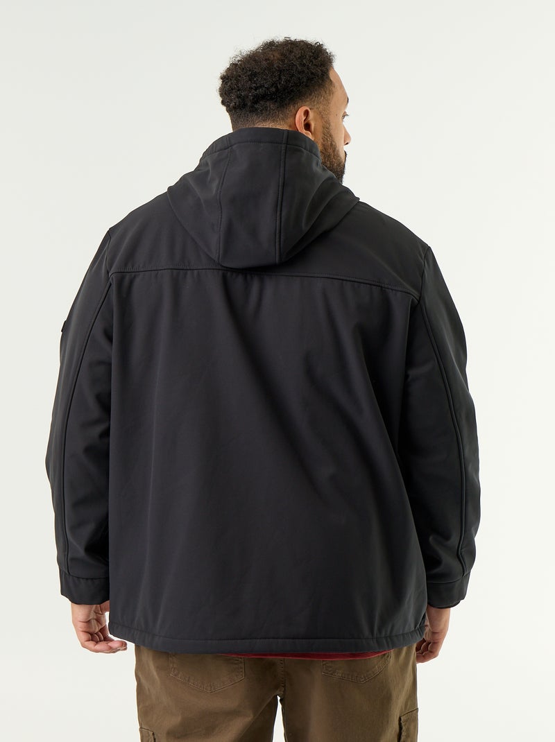 Gevoerde parka met capuchon Zwart - Kiabi